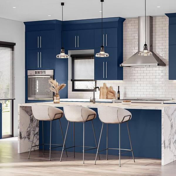 Home Decorators Collection - Hargrove 24 in. W x 24 in. D x 34.5 in. H Assembled Plywood Base Kitchen Cabinet in Vessel Blue with 1ROT Soft Close