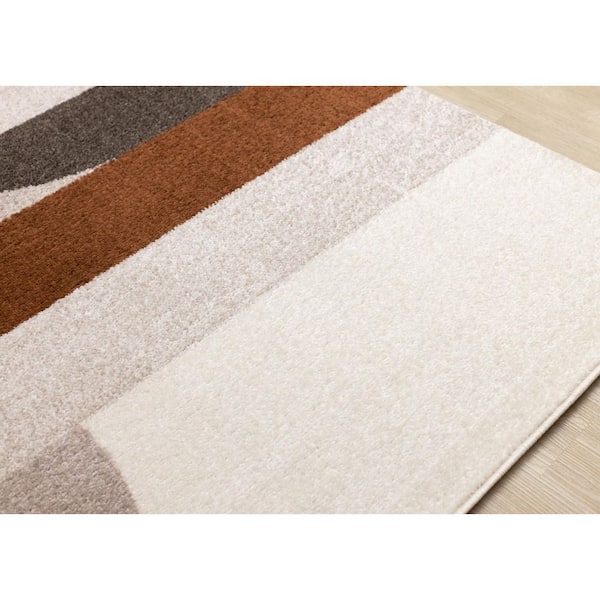 Eluna Collections 5 ft. x 8 ft. Beige Geometric, Tonal/Solid Indoor Area Rug