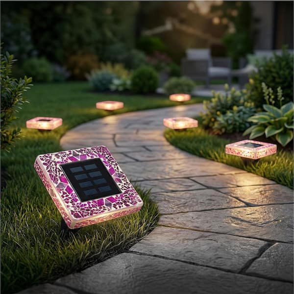 Bell + Howell Mosaic Disk Lights Light Brown Solar Powered LED