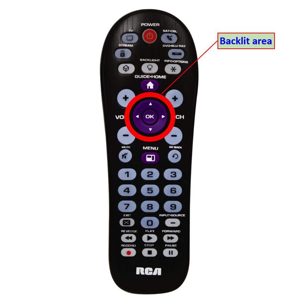 RCA Black and Purple Universal Big Button Remote Control
