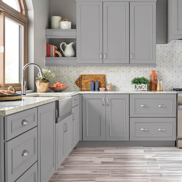 1 gal. #N520-3 Flannel Gray Semi-Gloss Enamel Interior/Exterior Cabinet, Door & Trim Paint