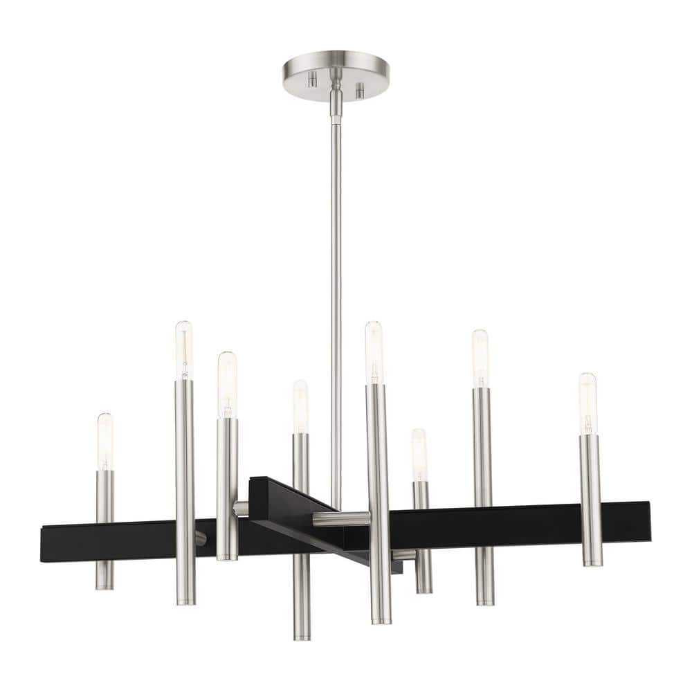 Brushed Nickel 28" 8-Light Candelabra Chandelier