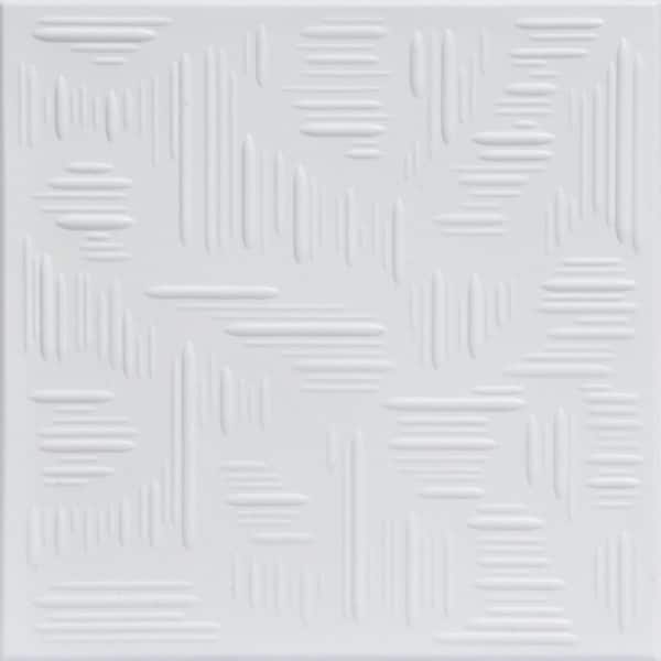 A La Maison Ceilings Country Wheat Ultra Pure White 1.6 ft. x 1.6 ft. Decorative Foam Glue Up Ceiling Tile (259.2 sq. ft. /Case)