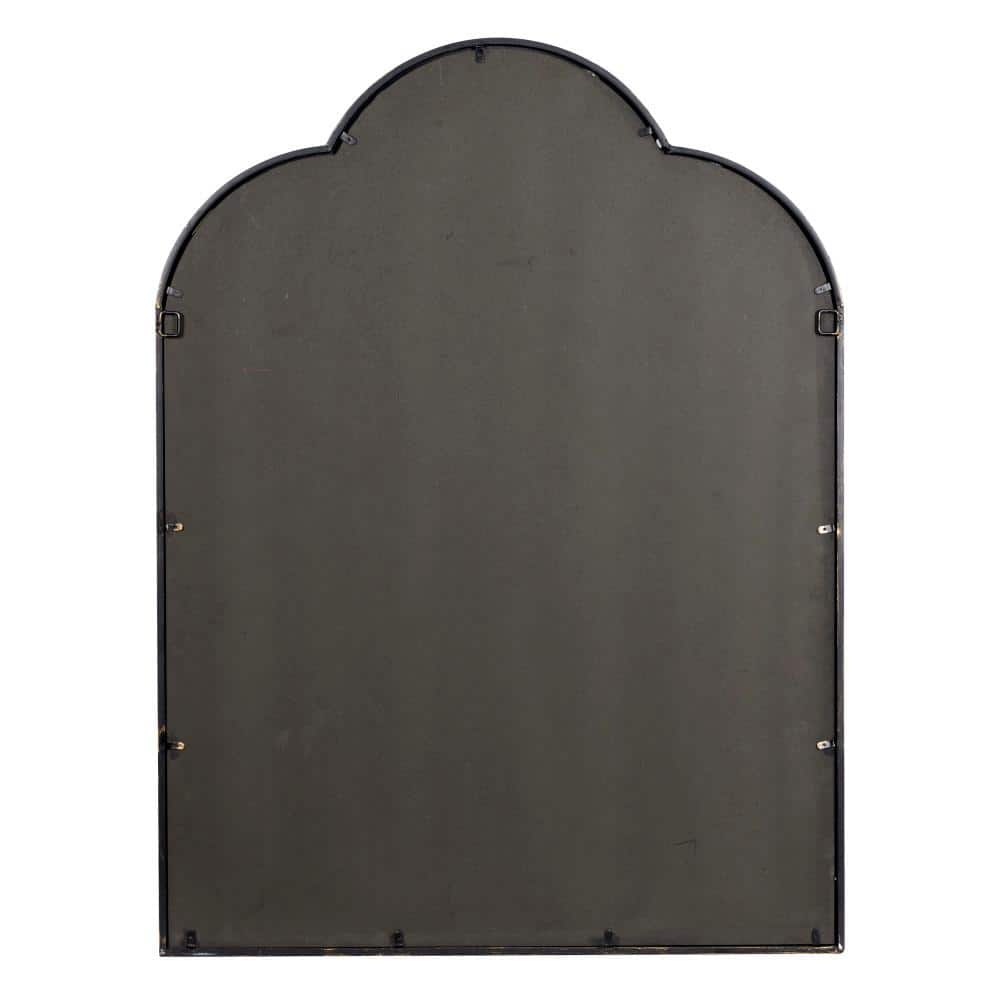 Arched Black Metal Window Pane Wall Mirror