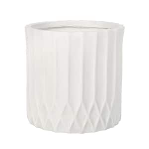 Morelos 16.5 in. W x 16 in. H Antique White Concrete Outdoor Patio Lightweight Planter Decorative Pots