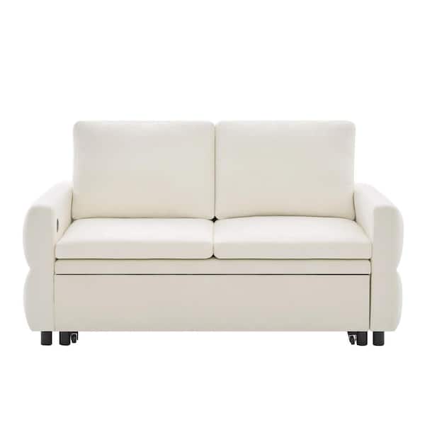 Noble House Oakwell Modern 62.75 in. Beige Chenille Fabric