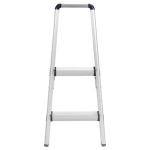 Ultra 2-Step Light Weight Aluminum Stool Folding Step Stool with Handle ANSI Type II 225 lbs. Duty Rating