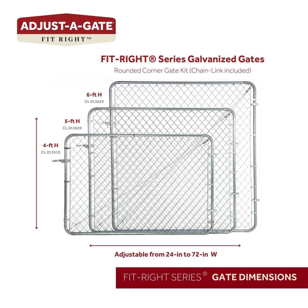Adjustable Metal Chain Link Driveway Gate Kit