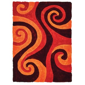 Finesse Chimes Burnt Orange 1 ft. 10 in. x 3 ft. Accent Rug