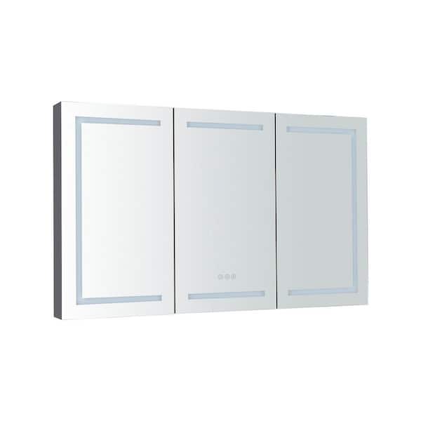 60 in. W x 36 in. H Rectangular Aluminum Medicine Cabinet with Mirror