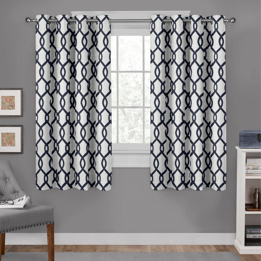 EXCLUSIVE HOME Kochi Indigo Ogee Light Filtering Grommet Top