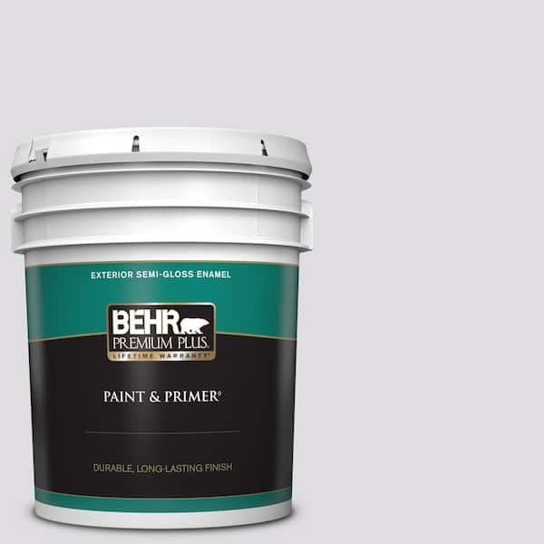 BEHR PREMIUM PLUS 5 gal. #660E-1 Lavender Lace Semi-Gloss Enamel Exterior Paint & Primer