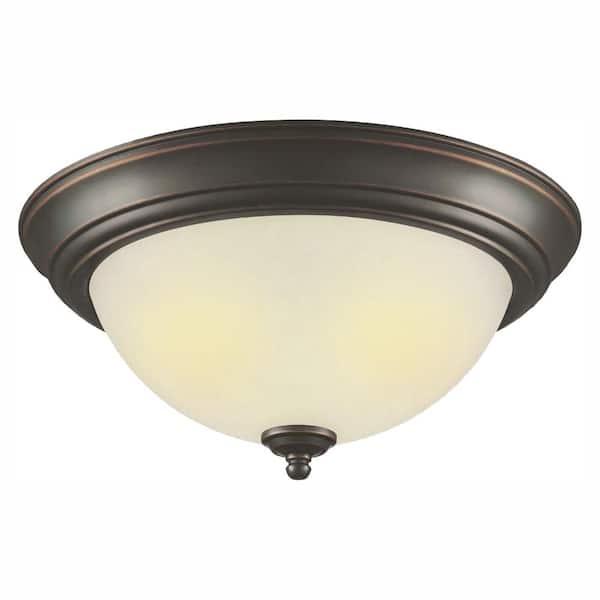 Hampton Bay 2-Light Outdoor Oil-Rubbed Bronze Flushmount