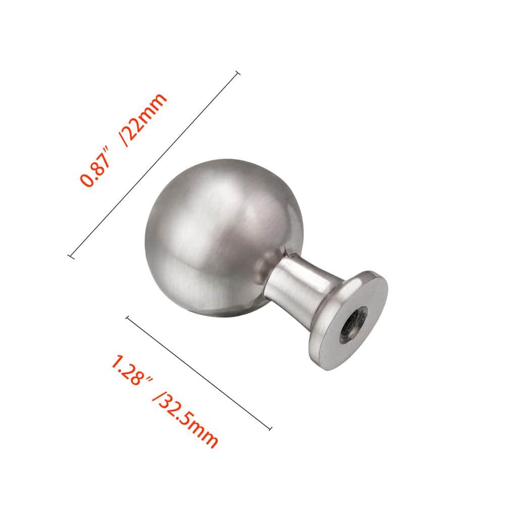 Brushed Nickel Round Cabinet Knob with Mounting Hardware