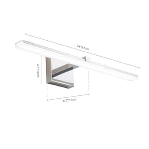 Nimbus 20 in. W 18-Watt 1-Light Dimmable Polished Chrome LED Vanity Light Integrated LED Wall Sconce with Acrylic Shade