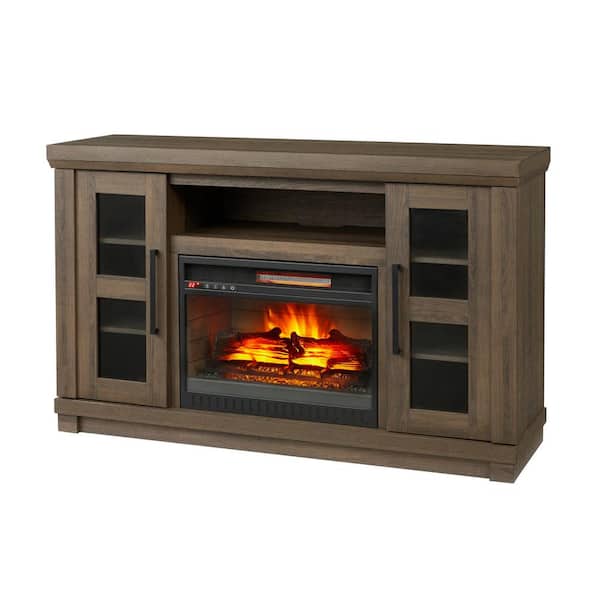 Home Decorators Collection Caufield 54 In Media Console Infrared Electric Fireplace Honey Ash Hdfp54 46ae - Home Decorators Collection Fireplace Replacement Parts