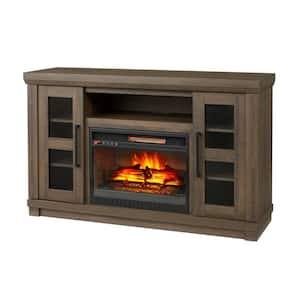 Caufield 54 in. Media Console Infrared Electric Fireplace in Honey Ash