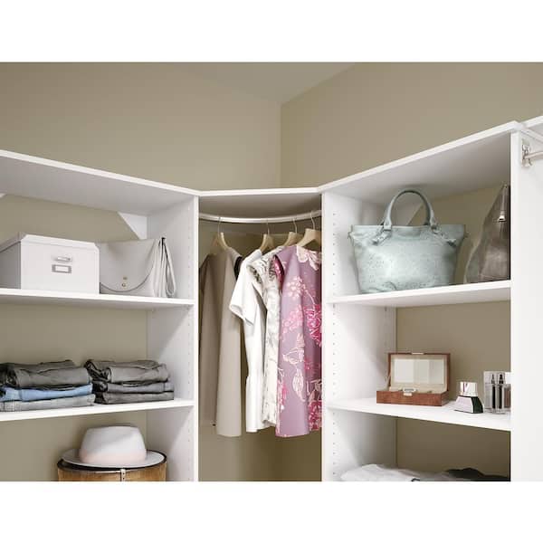 ClosetMaid BrightWood 31.75-in W x 19.67-in D White Solid Shelving Wood  Closet Corner Shelf (3-Pack) in the Wood Closet Shelves department at