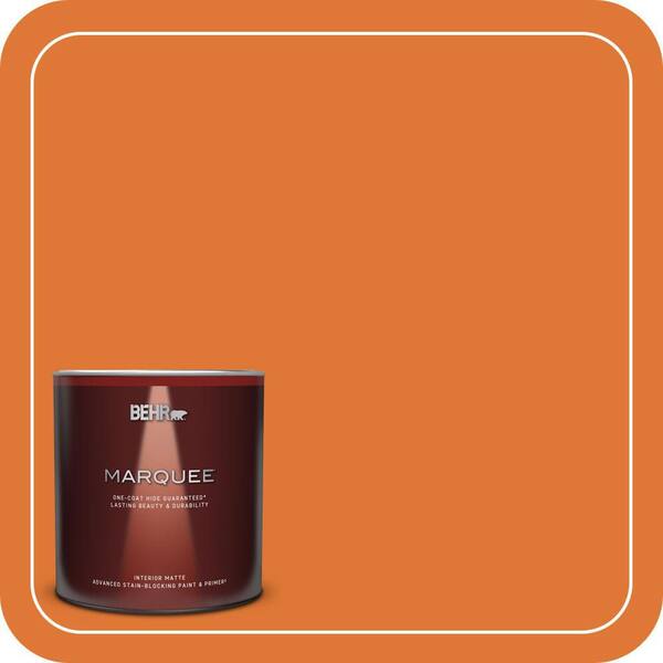 BEHR MARQUEE 1 qt. #240B-7 Carrot Stick Matte Interior Paint & Primer