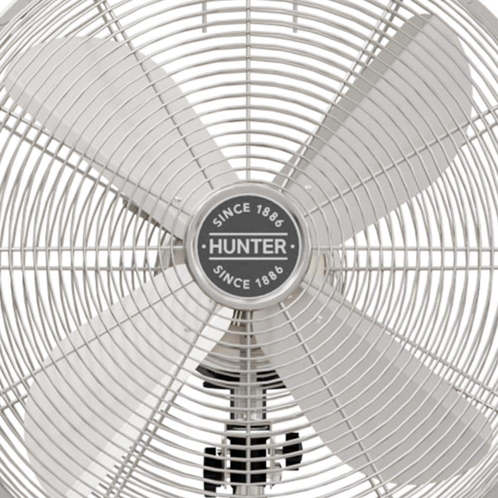 Hunter 48" Brushed Nickel Metal Oscillating Pedestal Fan