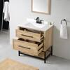 Home Decorators Collection Corley 30 in. Single Sink Weathered Tan Bath Vanity with White Engineered Stone Top (Assembled) Corley 30WT
