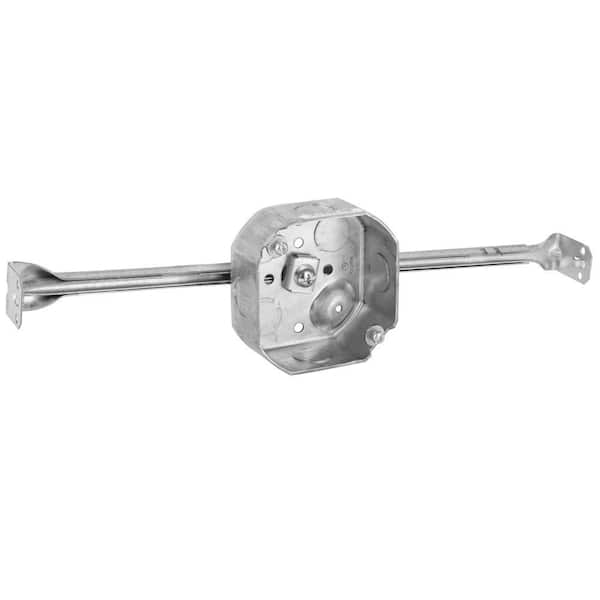 RACO 4 in. Octagon Box, 1-1/2 in. Deep with 1/2 in. KO's and Bar Hanger Bracket (25-Pack)