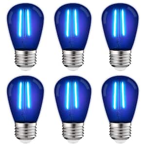 11-Watt Equivalent S14 Edison LED Blue Light Bulb, 0.5-Watt, Outdoor String Light Bulb, UL, E26 Base, Wet Rated (6-Pack)