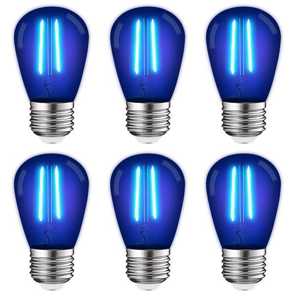 Oneerlijkheid hoe te gebruiken schrobben LUXRITE 11-Watt Equivalent S14 Edison LED Blue Light Bulb, 0.5-Watt,  Outdoor String Light Bulb, UL, E26 Base, Wet Rated (6-Pack) LR21733-6PK -  The Home Depot
