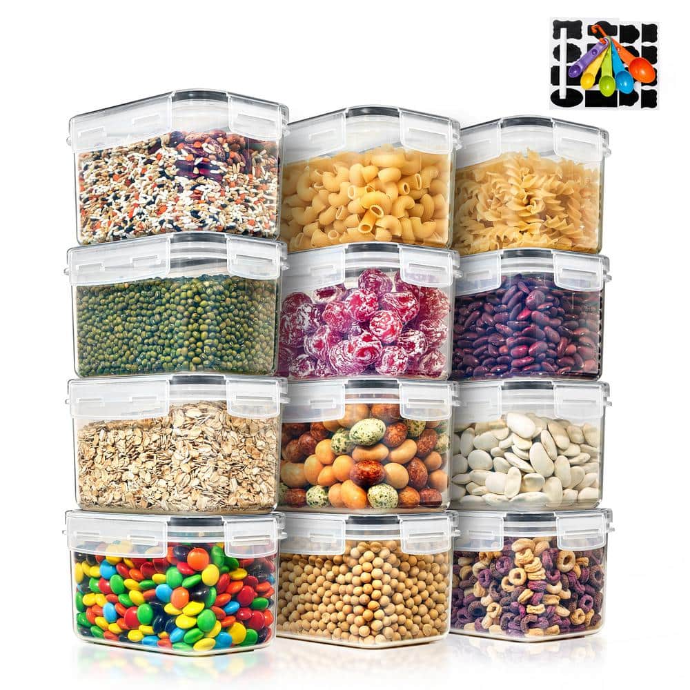 Airtight Plastic Food Storage Containers with Locking Lids-12 Pack with Mea
