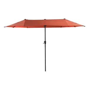 Elnido 12.5 ft. Metal Rectangular Market Patio Umbrella in Red