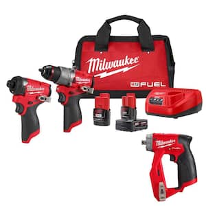 M12 FUEL 12-Volt Cordless Hammer Drill & Impact Driver Combo Kit with M12 FUEL 4-in-1 Installation 3/8 in. Drill Driver