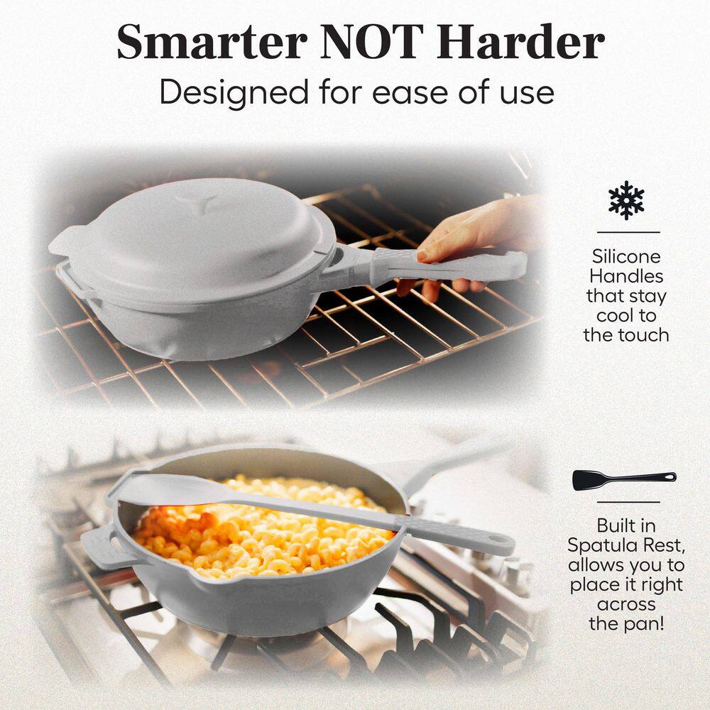 Gray Aluminum Nonstick Multi-Purpose Pan Set with Lid and Accessories