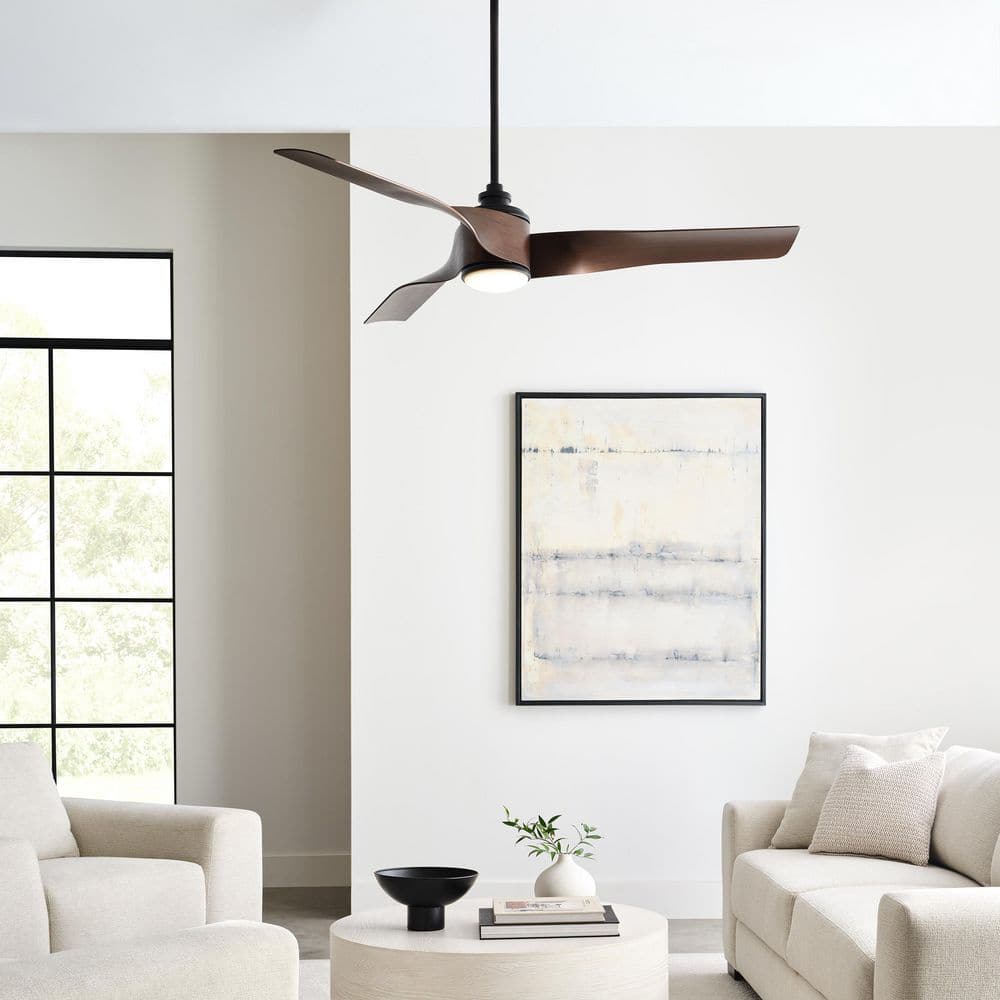 Touro Smart 60 in. Indoor Midnight Black Ceiling Fan with Dark Walnut ABS Blades, Integrated LED Light Kit and Remote price history on PriceWatchPro
