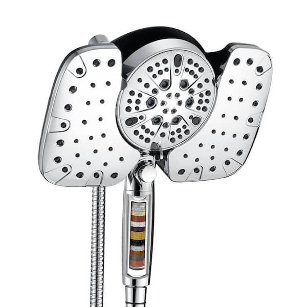 2-Piece 2.5GPM Shower Heads Set in Chrome with 10 in. Rainfall Shower Head and 9 Spray Detachable Handheld Shower Head