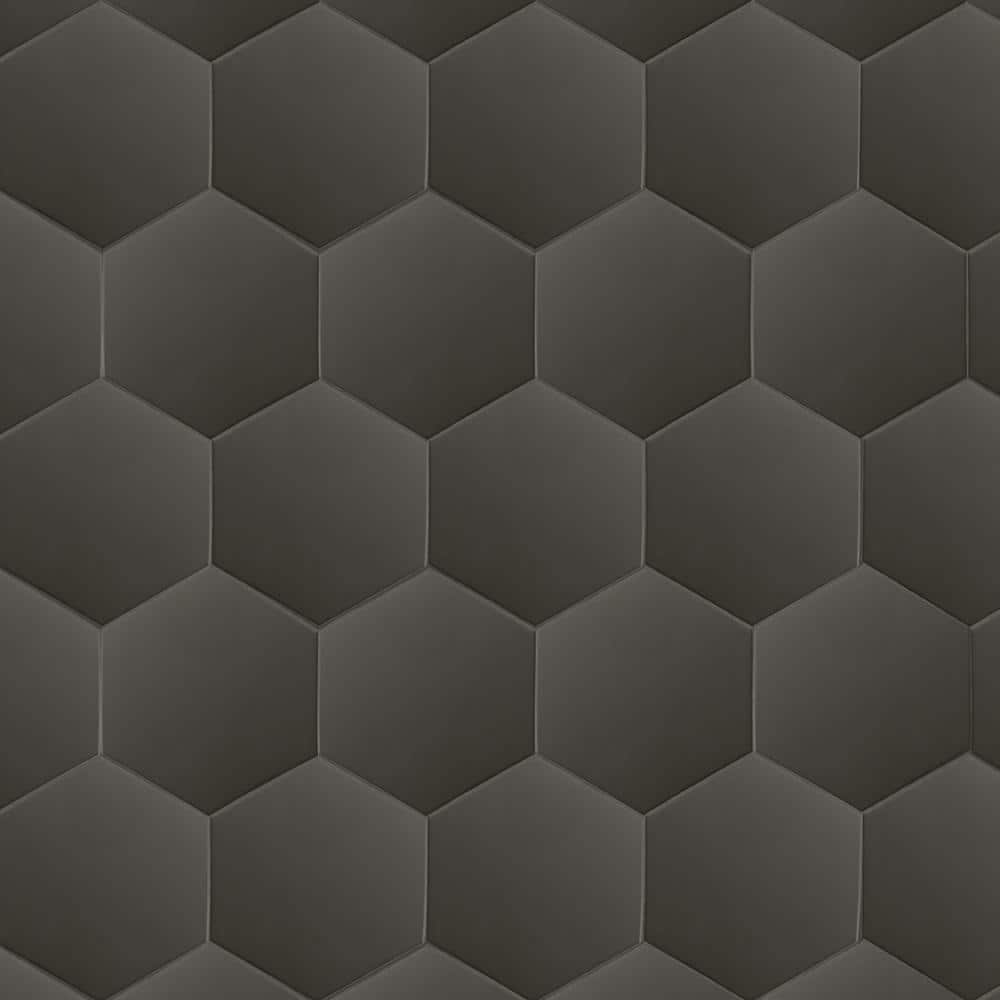 MSI Glassel Nero Hexagon 9 in. x 10 in. Matte Porcelain Stone Look Floor and Wall Tile (6.89 sq. ft./Case) NHDGLNE9X10.5HX - The Home Depot