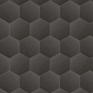 Glassel Nero Hexagon 9 in. x 10 in. Matte Porcelain Stone Look Floor and Wall Tile (6.89 sq. ft./Case)