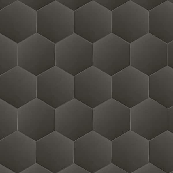 MSI Glassel Nero Hexagon 9 in. x 10 in. Matte Porcelain Stone Look Floor and Wall Tile (6.89 sq. ft./Case)