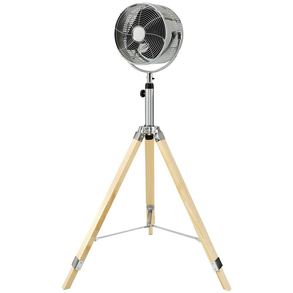 Edendirect 10 in. 3 Fan Speeds Pedistal Fan in Silver with Multiple Wide Angle Standing Fan
