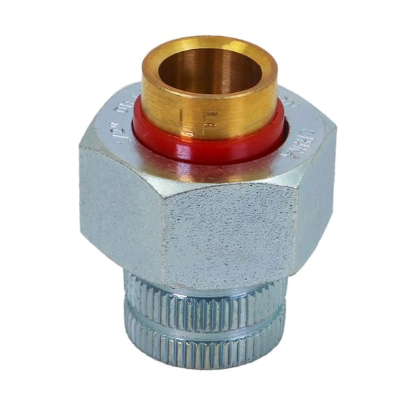 PLUMBFLEX 1-1/2 in. Fip x 1-1/2 in. Sweat Dielectric Union Zinc Coated Steel x Brass Union Fitting