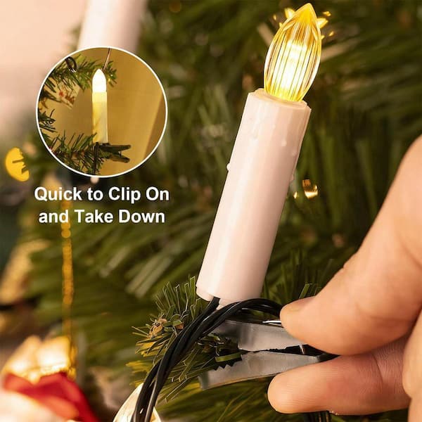 Plug-in LED Clip-on Candle Lights-Warm White Flameless Remote