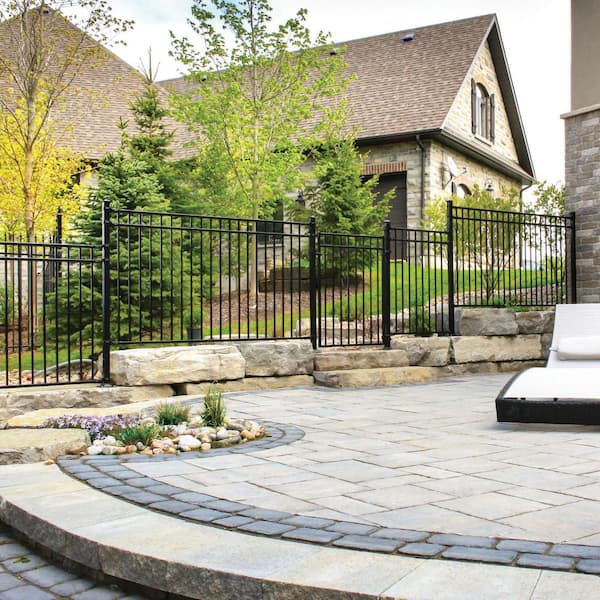 NUVO IRON Legacy Collection 6 ft. x 5 ft. Coral Profile Metal Flat Top Spaced Bar Fence Panel