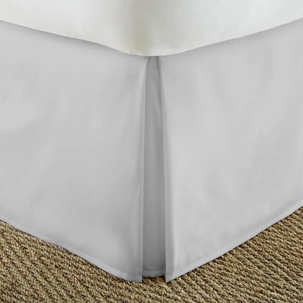 Full Light Gray Microfiber Pleated Bed Skirt