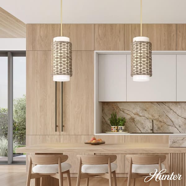 Hunter Hunter Laila 1 Light Luxe Gold Cylinder Pendant Lighting