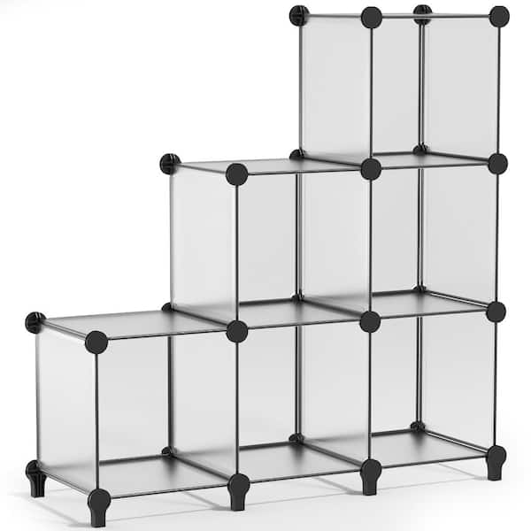 Sorbus 6 Cube Storage Shelf Organizer, Waterproof Cubby for Closet or Bedroom  - Clear