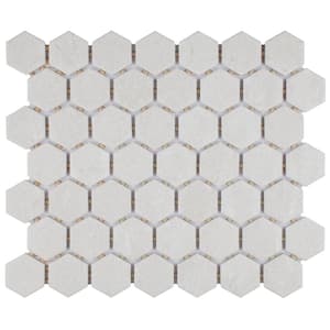 Liverpool Hex White 6 in. x 6 in. Ceramic Mosaic Take Home Tile Sample