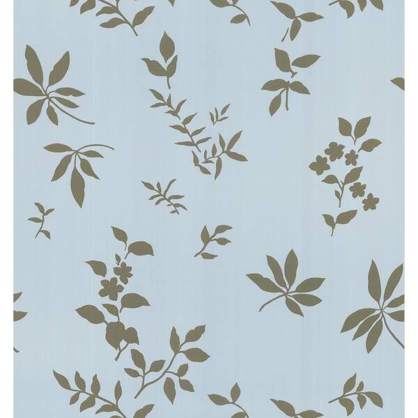 Brewster 56 sq. ft. Silhouette Leaves and Flowers Wallpaper
