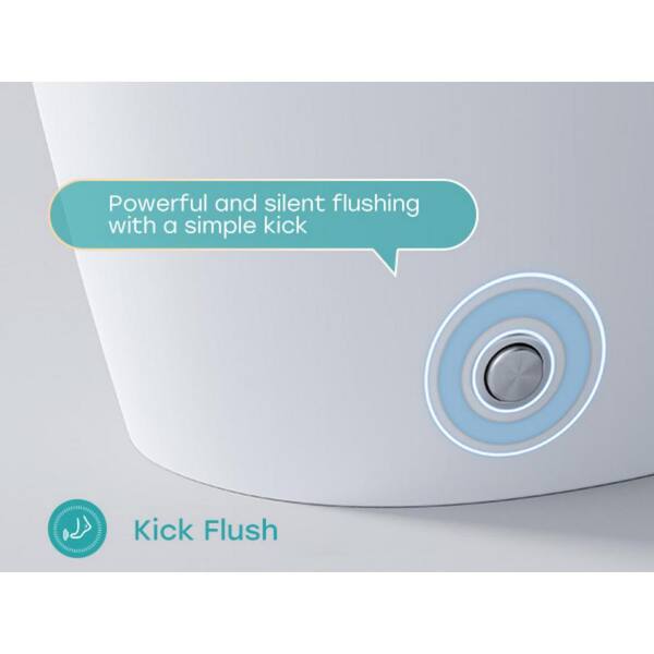 HOROW T30 Non-Electric Elongated Bidet Toilet - 1.0 GPF, ADA Chair Height, Foot Kick Flush, White
