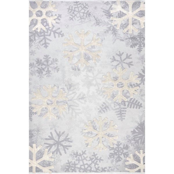 Fiona High-Low Snowfall Area Rug Grey 2 ft. x 3 ft. Accent Rug