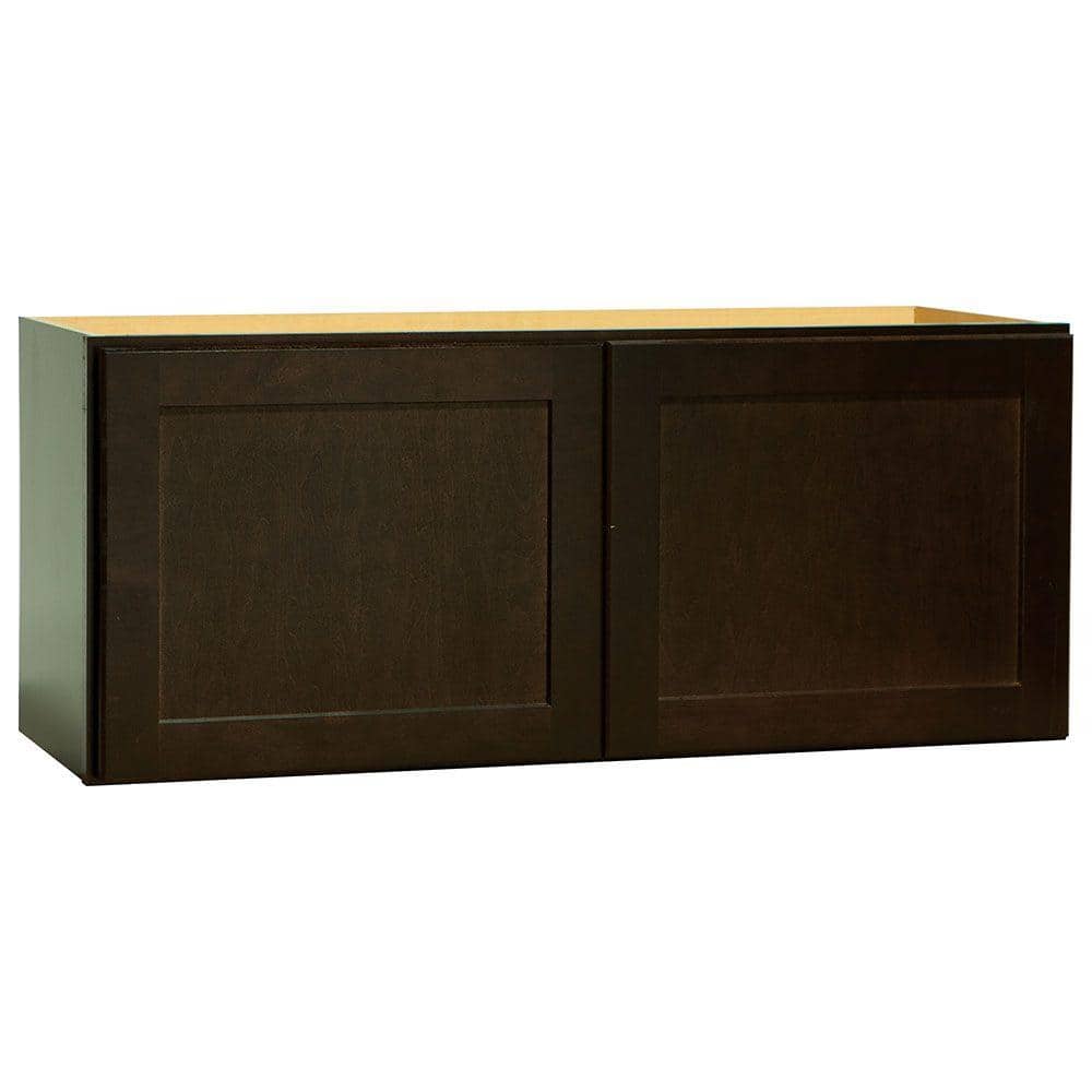 Shaker 36 in. W x 12 in. D x 15 in. H Assembled Wall Bridge Cabinet in Java price history on PriceWatchPro