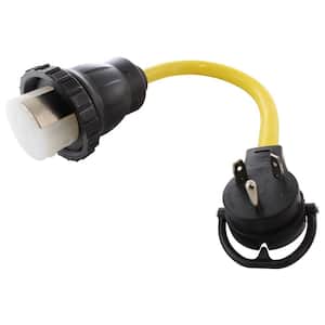 AC Connectors 1.5 ft. 10/3 RV 30 Amp TT-30P Plug to SS2-50R RV/Marine 50 Amp Detachable Inlet Adapter